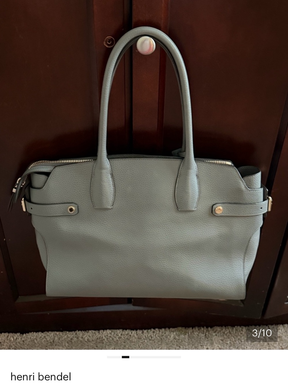 Henri Bendel Grey Pebbled Leather Tote - Picture 4 of 11